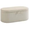 Storage Ottoman Cord Upholstery With Padded Seat Bench At Foot Of Bed 105 X 51 X 49 Cm Beige