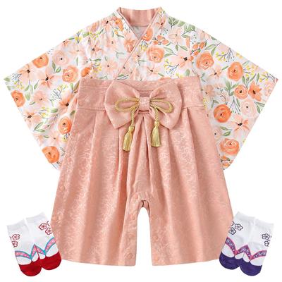 Baby Hakama Newborn Baby Kimono Hakama Hakama Japanese Style Formal Wear for First Meal Shrine First with Sizes 90 Size [Comfort U] Girl's Romper,