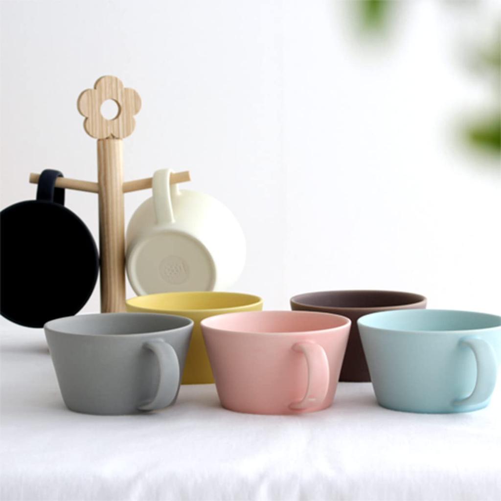 SAKUZAN Sara Soup Cup Set (Pair) in a Wooden Box, Mino Ware, Made in Japan, Gray and Navy