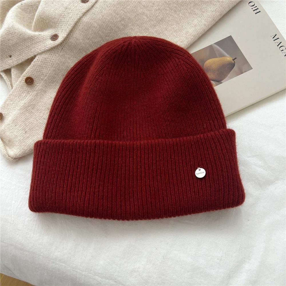 High-end wool rabbit down~ knitted wool hat for men and women, small ear protectors for autumn and winter, warm stacking hat, cold hat