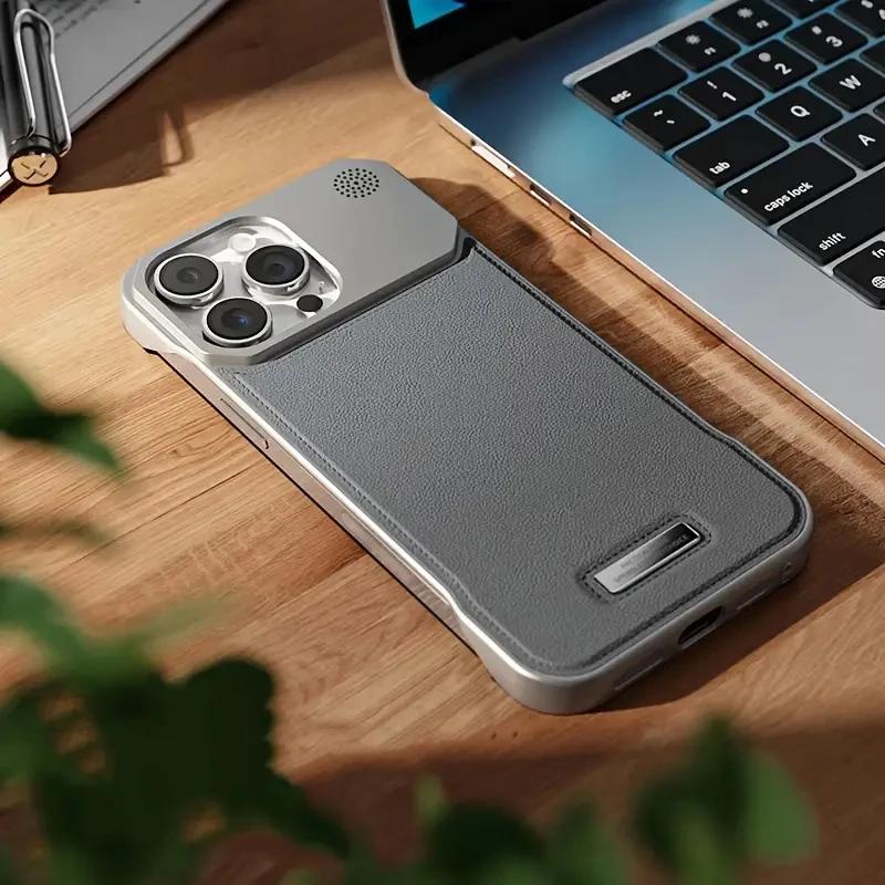 

Metal Leather Aromatherapy Magnetic Case For iPhone 17 Air 16 15 14 Plus 13 12 Pro Max Phone For Magsafe Borderless Cover funda iPhone 11 Pro Max