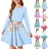 Girls' Summer Princess Dress - Long Sleeve A-Line T-Shirt Dress