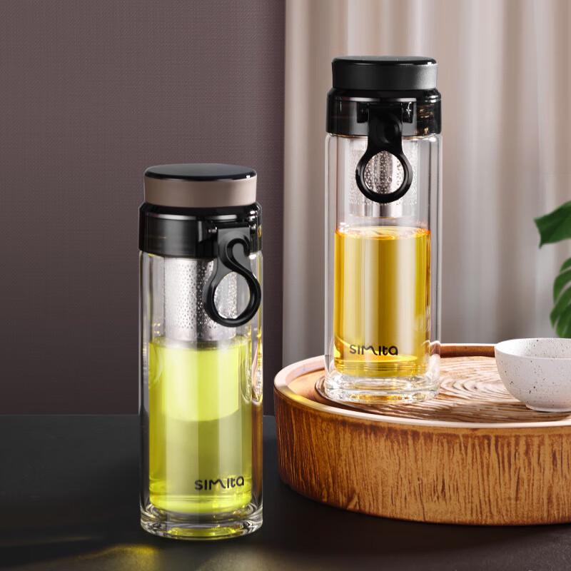 

Simita Smart Temperature Display Double-Layer Tea Infuser Glass Cup