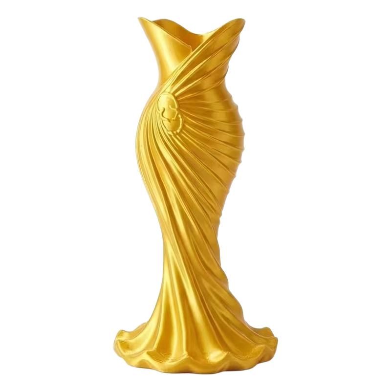 3D-gedruckte kreative Kleiderdesign-Vase Minimalistischer dekorativer Blumentopf für Eingangsbereich Regal Heimgeschenk für Frauen