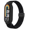 Flettet stropp for Xiaomi Mi Band 8 Elastisk Nylon Solo Loop Justerbart klokkebånd Magnetisk spenne armbånd for Miband 8 NFC
