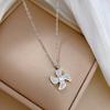 Temperament Small Windmill Personality Minimalist Wind Stove Real Gold Necklace Female Collarbone Chain