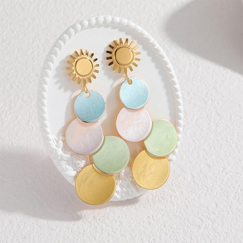 Geometric Colorful Tassel Earrings - Trendy Autumn/Winter Design for New Year Celebrations