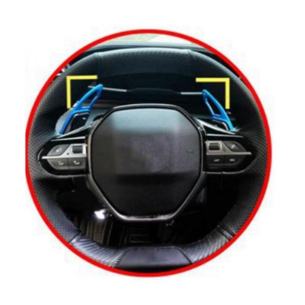 Blue ABS Steering Wheel Shift Paddle Extender (1 Pair) for Peugeot