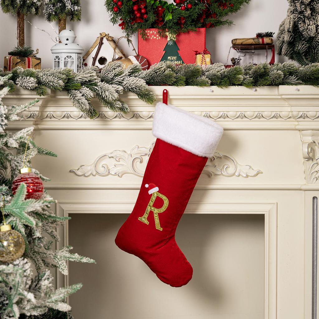 Christmas Home Decoration Red Premium Canary Letter Socks Festive Creative DIY Room Xmas Tree Decoration Christmas Gift Socks