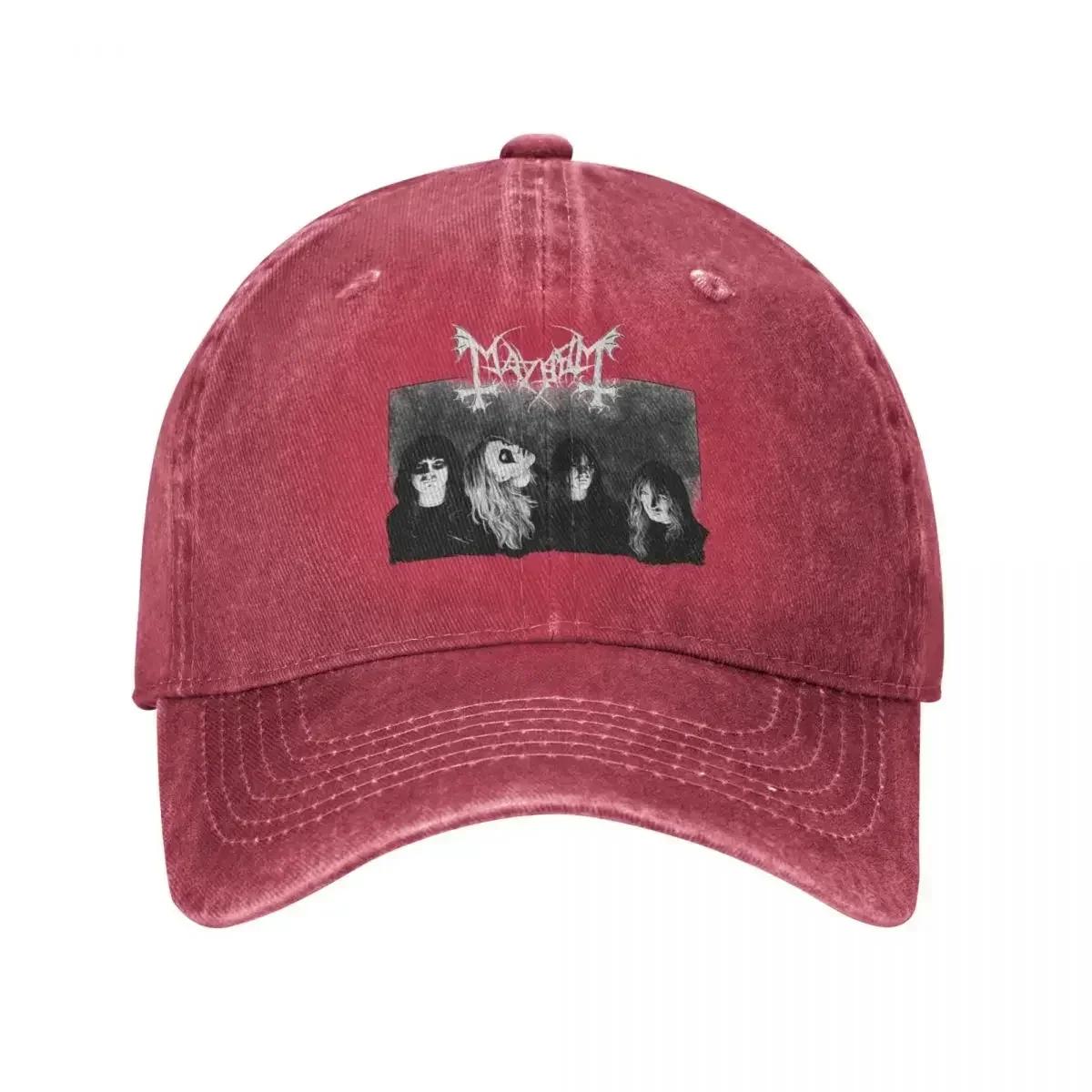 Mayhem Heavy Metal Baseball Cap Vintage Distressed Cotton Death Rock Sun Cap Unisex Outdoor Running Golf Hats Cap One Size