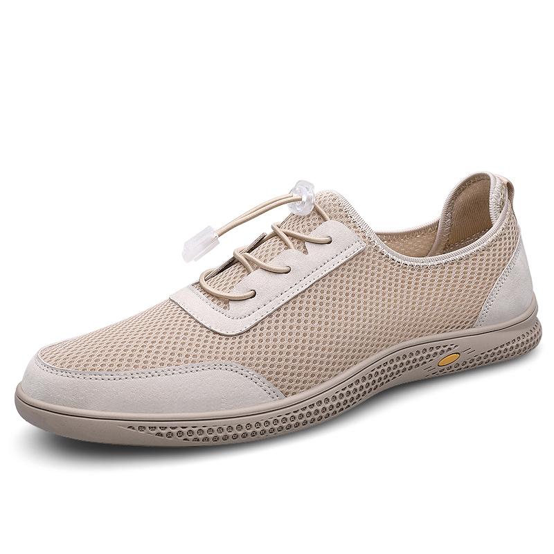 

Модная летняя мужская повседневная сетчатая обувь, мягкая удобная трекинговая обувь, нескользящие вентилируемые сандалии, быстросохнущие мужские аквашузы для ходьбы по воде 46 песочный