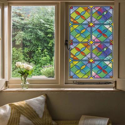 Window Privacy Film Decorative Window Clings 3D Window Decals Static Stickers No-Adhesive Sliding Door Glass Films UV Blocking