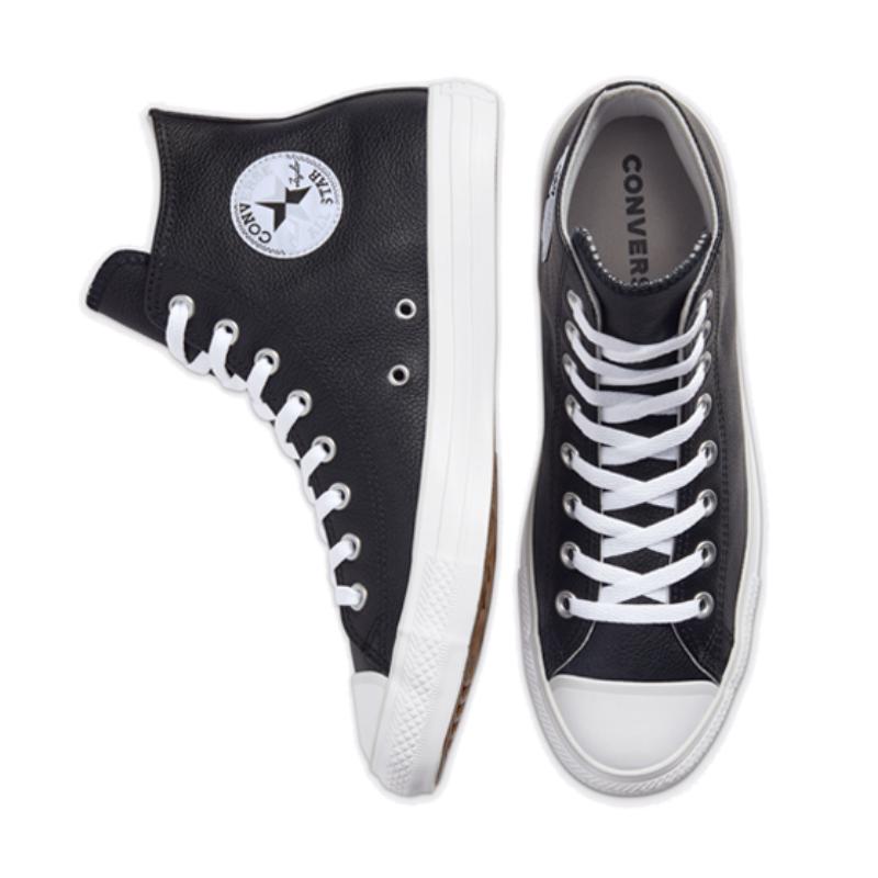 Converse Chuck Taylor All Star Seasonal Colour Leather Comfortable High-Top Canvas Shoes Unisex Black & White