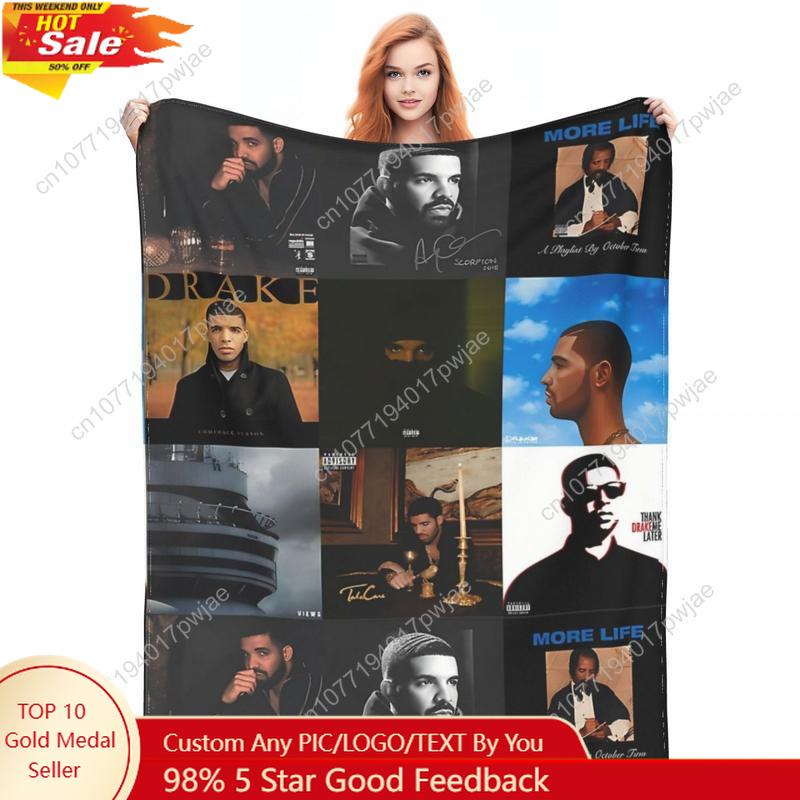 Creative Homewares Unisex Music Drake Vintage Album Blanket Fleece Bed Throw Blankets Cozy Lightweight For Car Rug Piece Custom Blankets