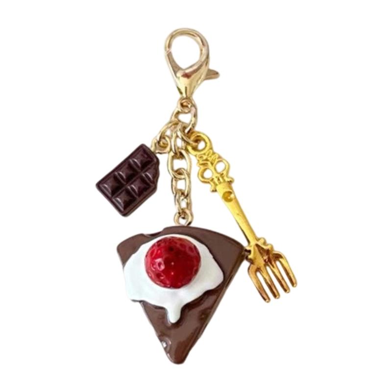 Zartes Simuliertes Essen Handy Anhänger Charm Kaffee Kuchen Schlüsselanhänger Harz Spielzeug Tasche Zubehör Geschenktaschen Dekoration für Frauen