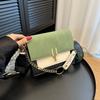 Bag women's bag matte contrasting color fashion PU shoulder bag retro small square bag messenger bag