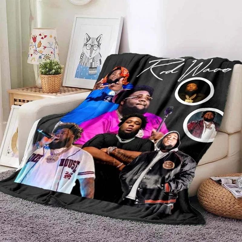 Coperta Rapper Hip Hop Rod Wave Coperta in Flanella Morbida Calda Plaid Decorazione Camera da Letto Coperta per Pisolino Divano Letto Sedia per Ragazzi Ragazze