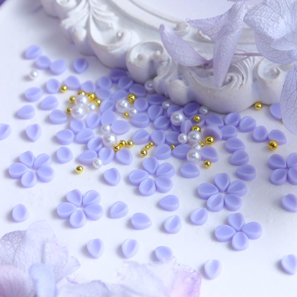 150pcs Violet Carving Petals Nail Charms Flower Decoration Accessories Nail Parts Supplies for DIY Women's Nail Art Design