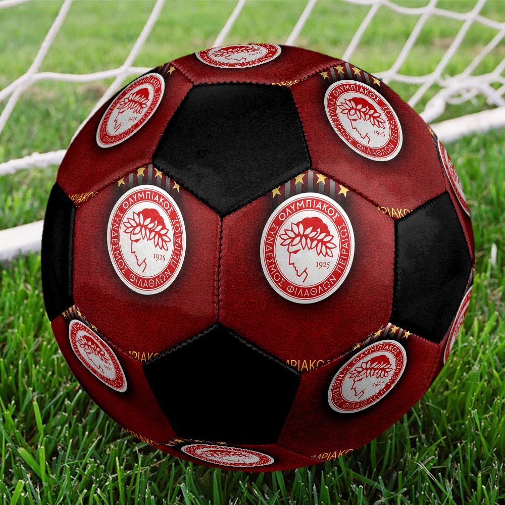 1Pz Pallone da calcio Olympiacos taglia 5 Pallone da calcio indoor Praha Colorato Per tutte le età Cucito a macchina PVC Pronto per la competizione Resistente Alta elasticità