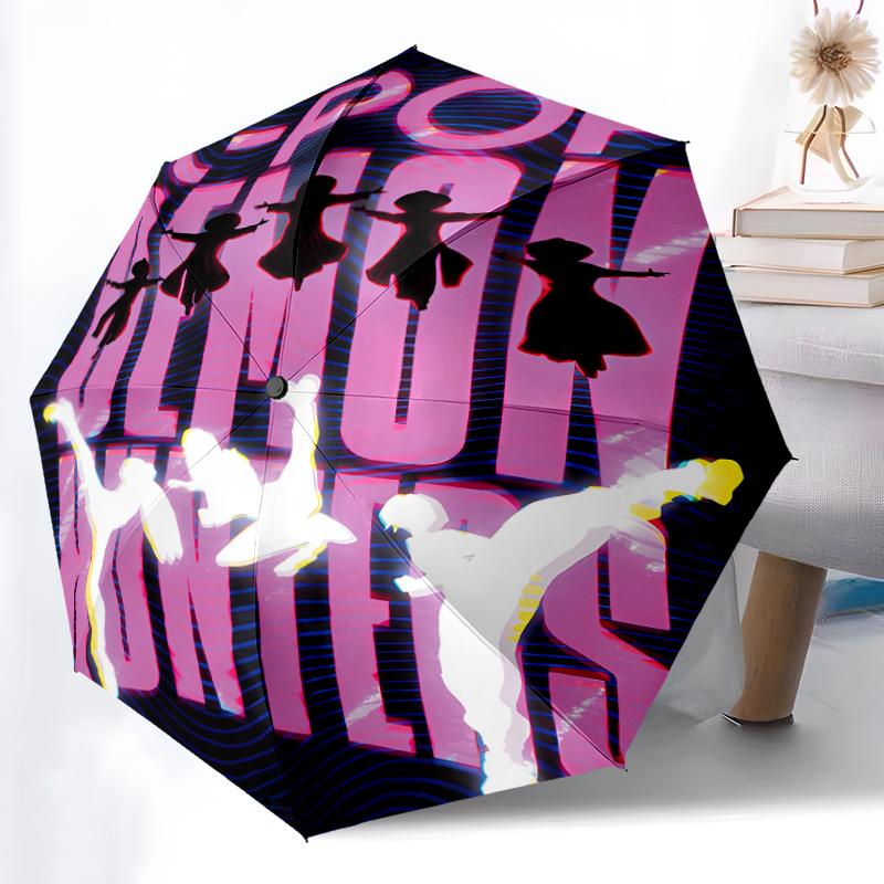 Kpop Hunter10 Print Automatic Umbrella, 8 Rib Iron Frame, Plastic Handle, Suitable for Outdoor Travel &Daily , Ideal Gift