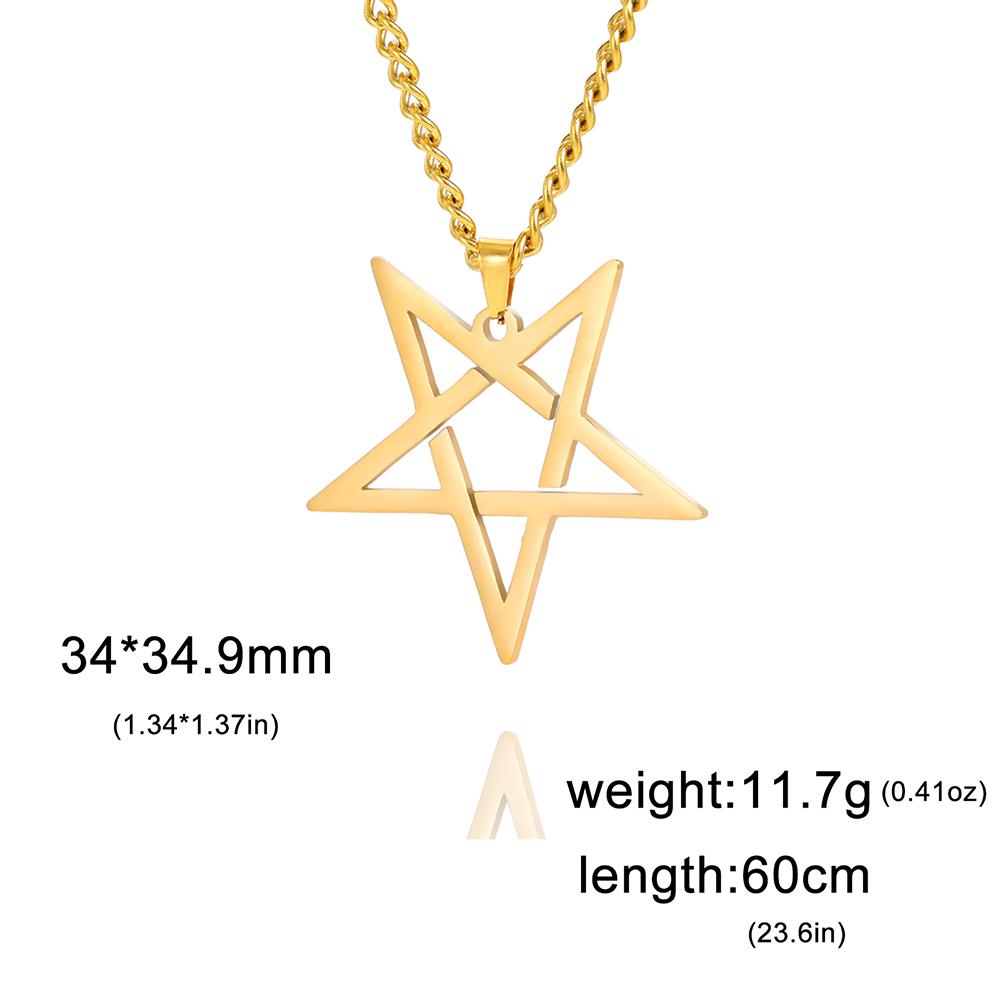 Dawapara Inverted Pentacle Necklace Gothic Pentagram Pendant Occult Amulet Witchcraft Stainless Steel Jewelry