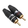 Middle Way Gold-Plated RCA Lotus Male Audio Plug - All Black DIY Terminal