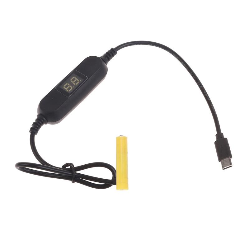 Type C 5V3A to 1.5V-12V LR3 AAA Dummy Battery Power Cable for Radios LED Light Toy Keyboard Replaces AAABatteries