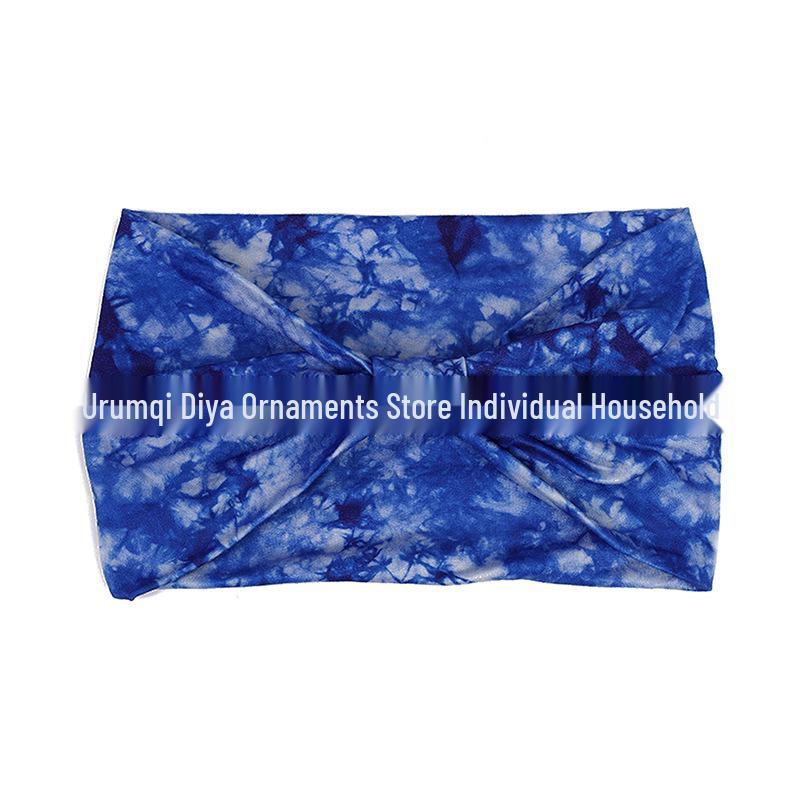 Bohemian Paisley Tie-Dye Wide Knot Headband for Women