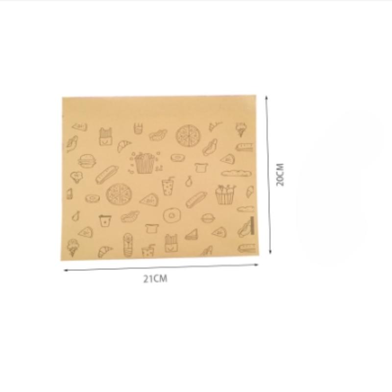 50PCS Greaseproof Paper Bag, Kraft Paper Bag, Food Packaging Bag, Disposable Packaging parchment paper  baking paper air fryer