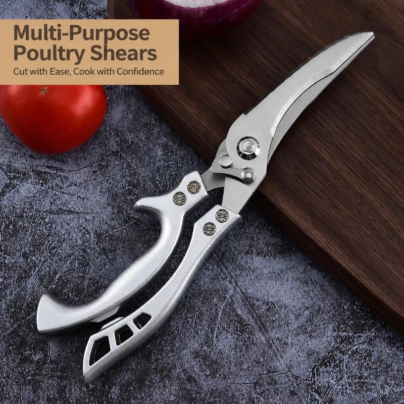 Household Stainless Steel Kitchen Scissors Heavy Duty Bone Shears for Chicken Bone Cutting Fish Cleaning Barbecue Processing5
