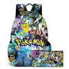 (mi) Bolso de Pokémon Pikachu Bolso de hombro Mochila escolar para estudiantes Bolso para ordenador