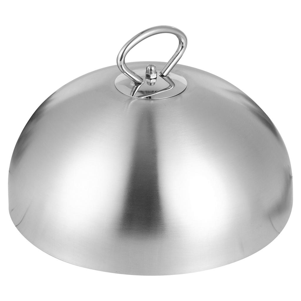 Stainless Steel Cooking Lid 28Cm Steak Cover Dome Handle Anti Oil Splashing Cover Metal Cloche Food Cooking Tool for Restaurant