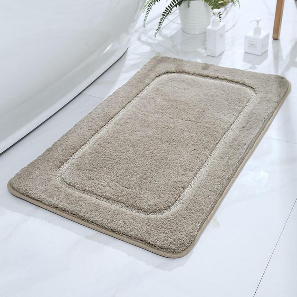 Tapete de veludo para banheiro, espessamento de cashmere, tapete antiderrapante para banheira, piso lateral, capacho para porta de chuveiro, espuma de memória, almofada 3D