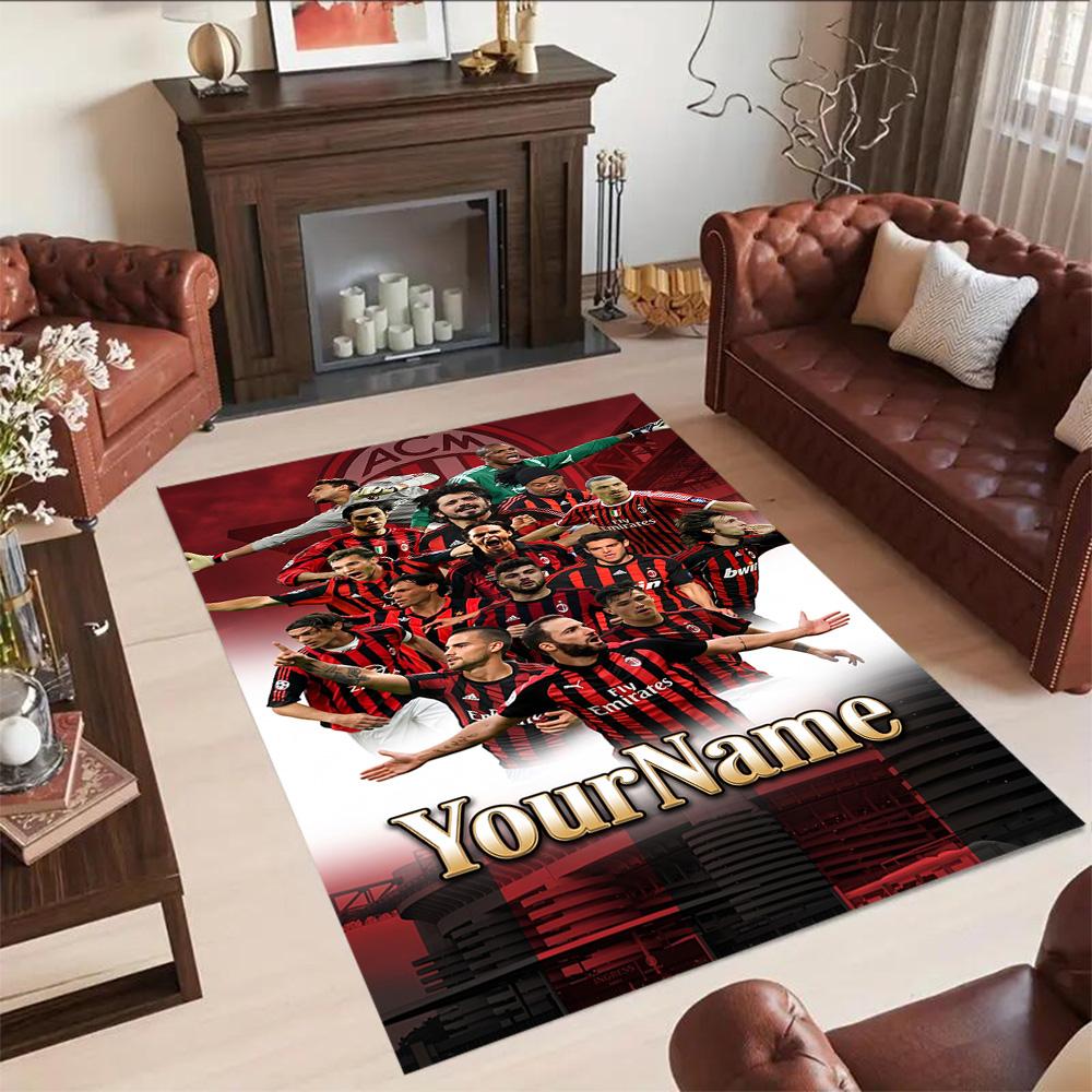 Ac Milan Personalized Name Floor Mat Perfect for Outdoor Decorate room Entryway Living Rooms Antislip Carpet Anime Office Decor