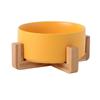 Ceramic Pet Bowl Cat Dog Wooden Rack Bowl Large Capacity Dog Cat Food Water Feeder Cats Small Dogs Pet Bowl