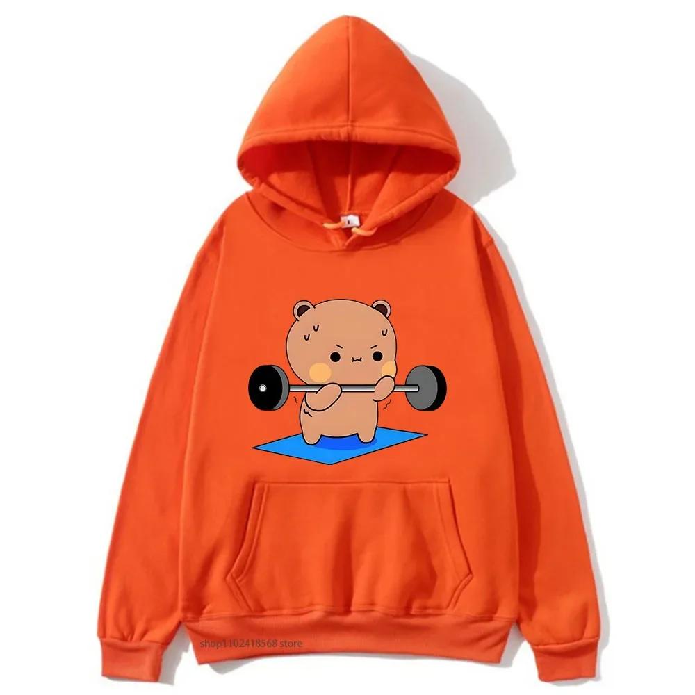 BuBu beobachtet DuDu Gewichtheben ist ein Turner Hoodie Pandabär Sweatshirt Paar Kleidung Männer Kawaii Frauen Tops