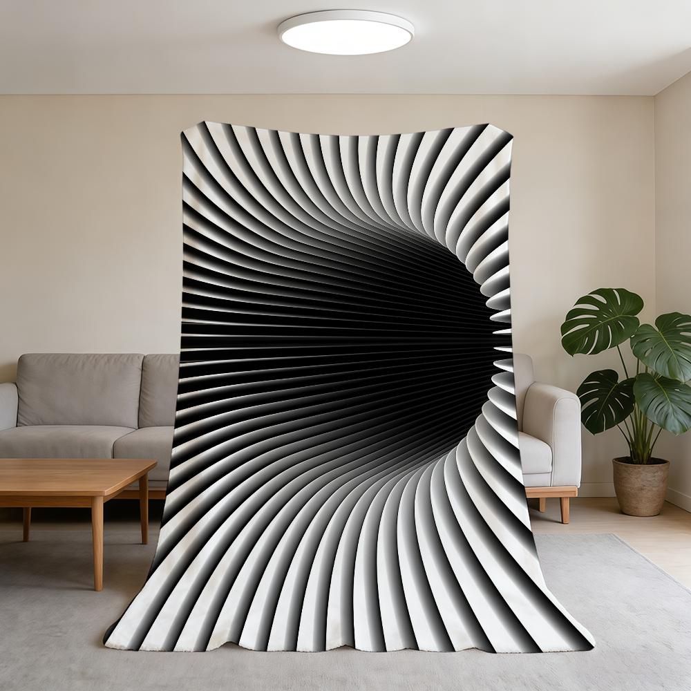 Dimensional Blanket Black Super Hole Warm Comfortable Plush Three Throw Blanket Child Home Sofa Bedroom Gift