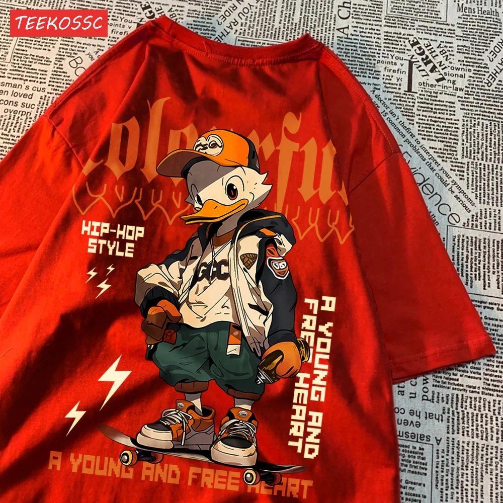 

Summer Men s Breathable Casual Round Neck T-shirt Handsome and Cool Duck Pattern Printed Cool Cartoon Outdoor Fashion Top 5XL