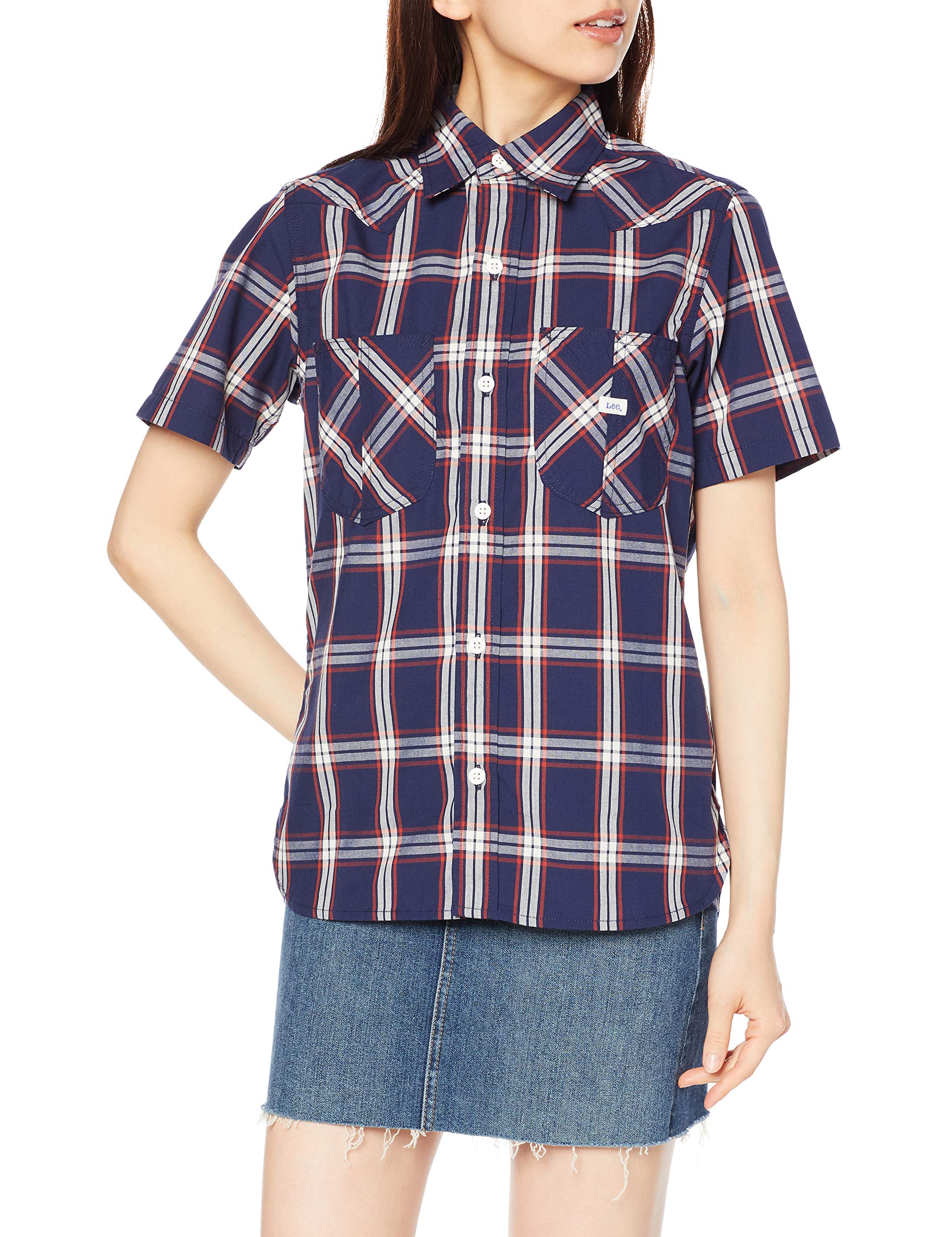 

Рубашка Lee темно-синяя, размер M, на пуговицах LCS43008, женская, белая,