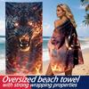 Donkere Vlam Zwarte Panter Stijl polyester microvezel strandlaken is zeer absorberend, geschikt voor zwemmen en stranduitjes