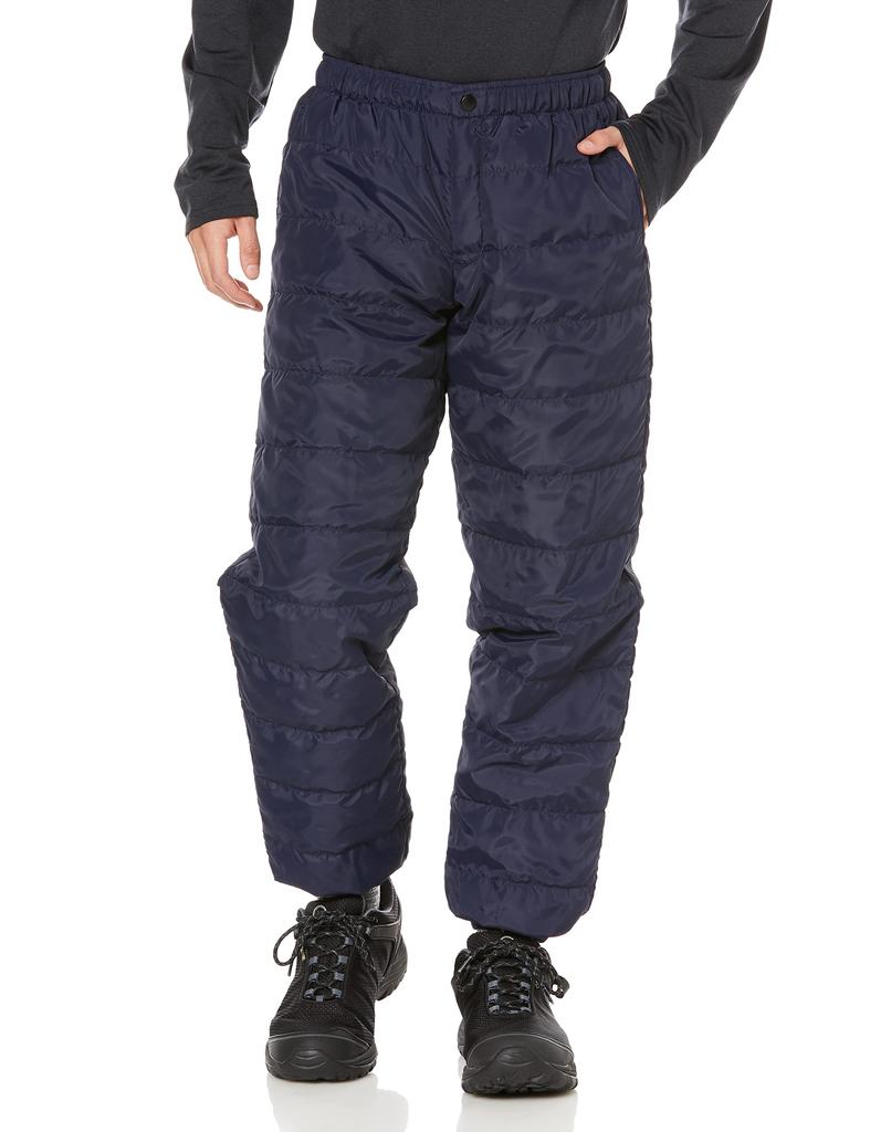 Mizuno Breath Thermo Outdoor Down Size L Pants, Moisture-Wicking, Heat-Generating, Water-Repellent, C2JF1531, Men's, Navy,