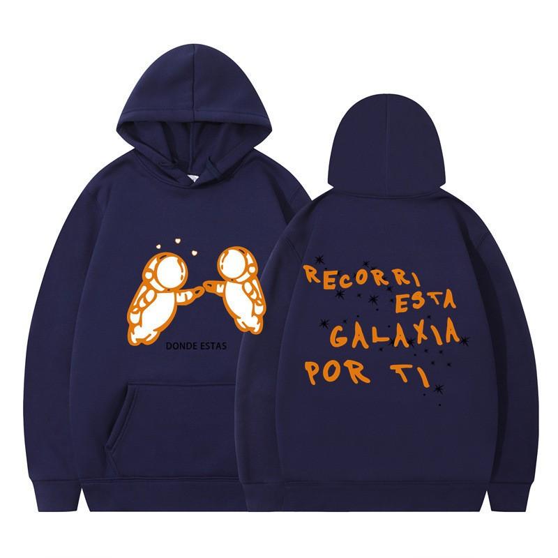 2024 New Fashionable Printed Double Astronaut Hooded Loose Top Cross Border Men's and Women's Casual Sports Hoodie