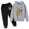 Winter Warm Comfortable Hoodie Anime Series Abstract Character Printed Fashion Casual Children's Set