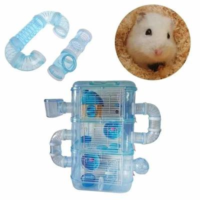 Jucărie conductă de plastic în formă de U Set de amenajare peisagistică tunel exterior modificat pentru cușcă de hamster Urs Auriu Tunel sportiv DIY pentru hamster Jucărie pentru animale