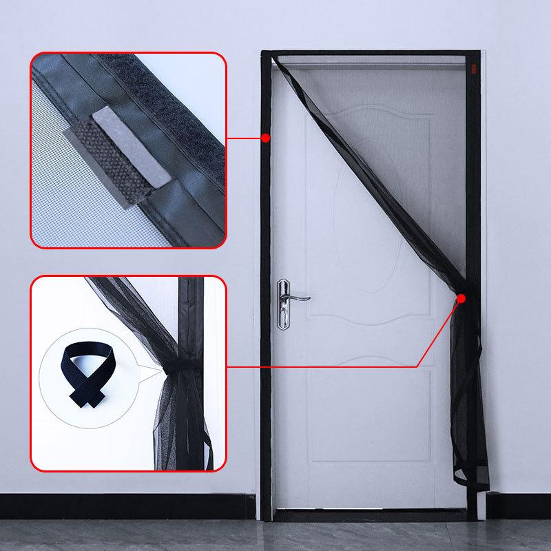 TYMF Magnetic Door Screen Mosquito Net Black Mesh Customized Size Fiberglass Mesh Detachable and Washable Pet Door Bedroom Door Height 190cm