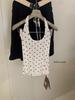 Polka Dot Color Block Halterneck Cami Top - Spring/Summer Women's Fashion
