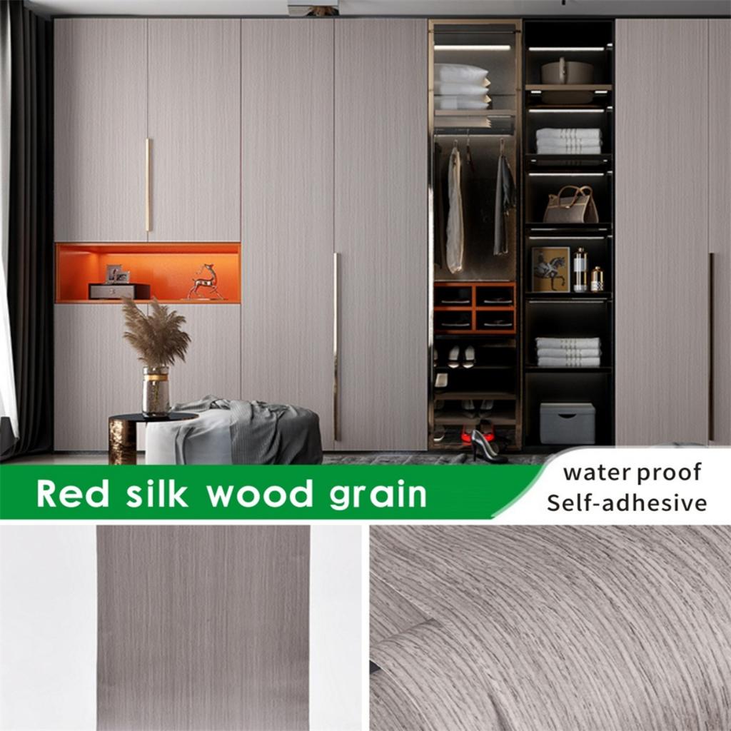 55cm Width Wood Grain PVC Wallpaper for Door Wardrobe Cupboard Table Furniture Waterproof Self Adhesive Stickers Home Decor Film