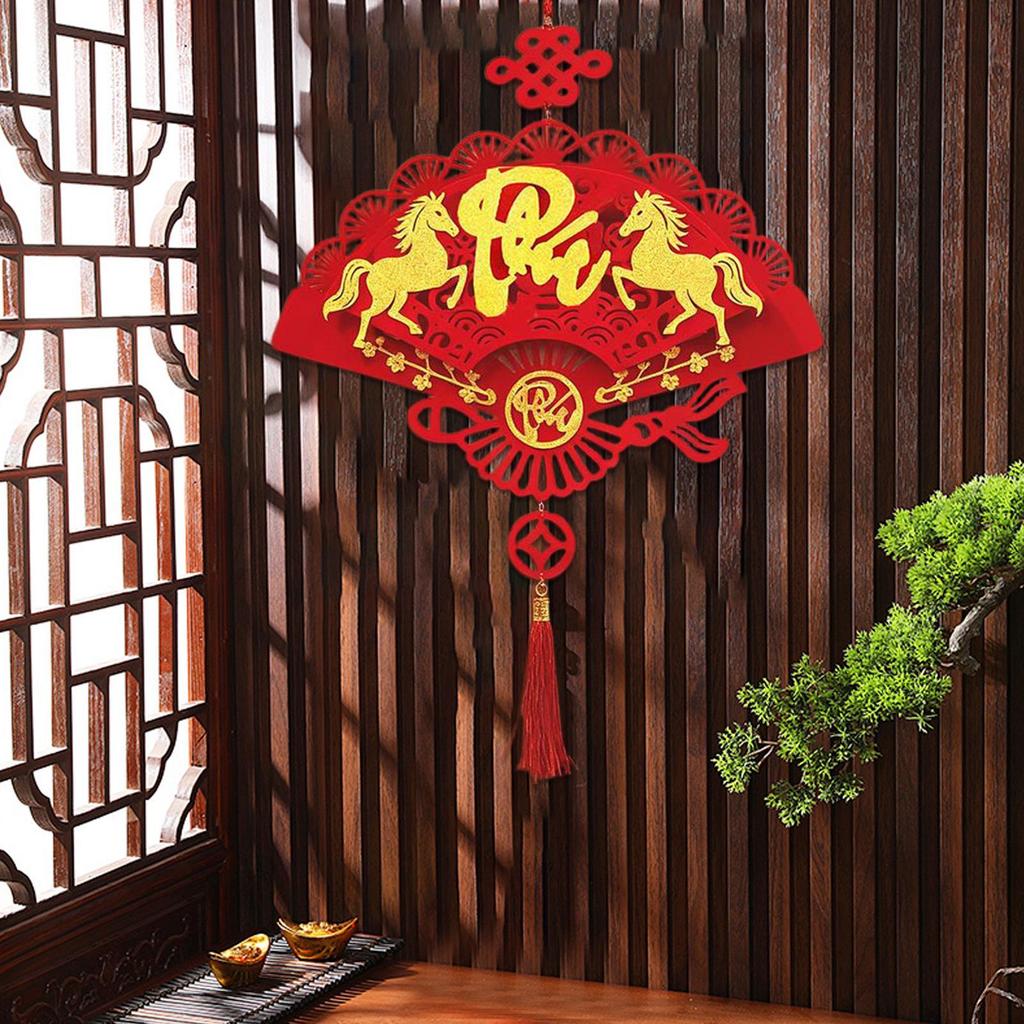 Horse Year Pendant Decor Spring Festival Flat Display 2026 Chinese Horse Year Vietnam Pendant For Window Living Room Bedroom