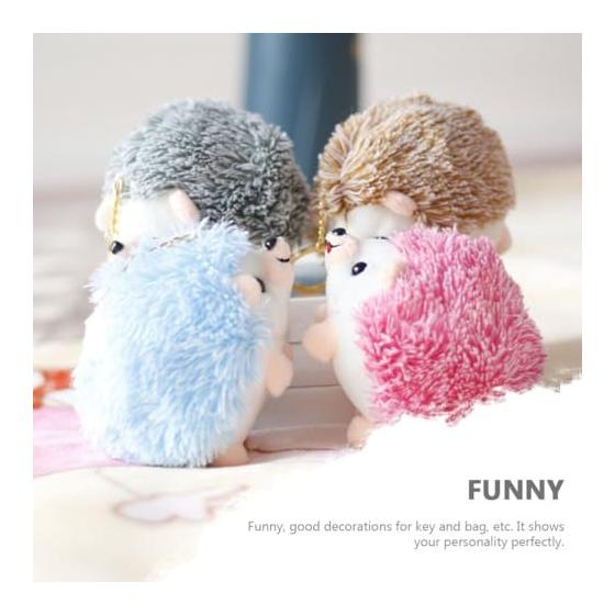 Lurrose Hedgehog Keychains Set of 4 Mini Plush Bag Charms with Stylish Drawstring Accessory Gift
