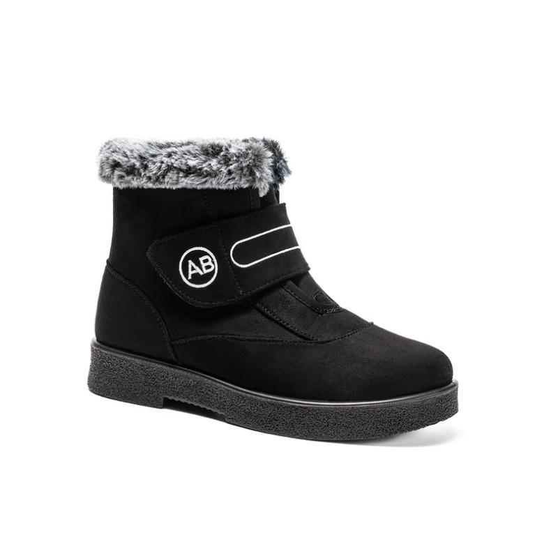 Women's High-Top Thermal Snow Boots with Velcro Fastening Fleece-Lined Women's Boots Casual Women's Shoes Autumn Style